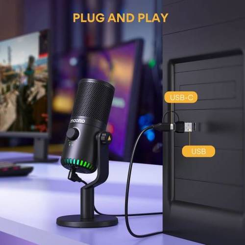 מיקרופון קונדנסר לגיימרים עם תאורת RGB דגם DM30 