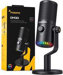 מיקרופון קונדנסר לגיימרים עם תאורת RGB דגם DM30 