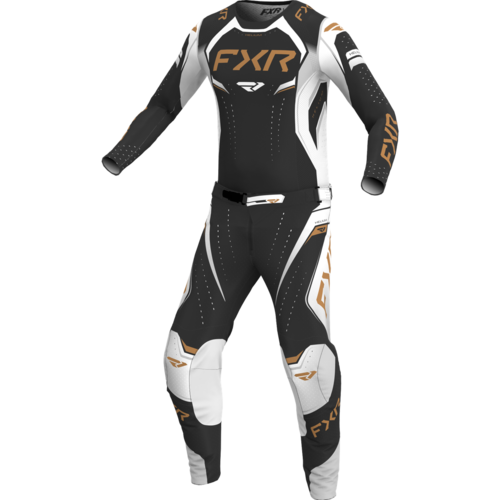 חליפת רכיבה לילדים FXR HELIUM EDGE V26 שחור\לבן\זהב FXR RACING