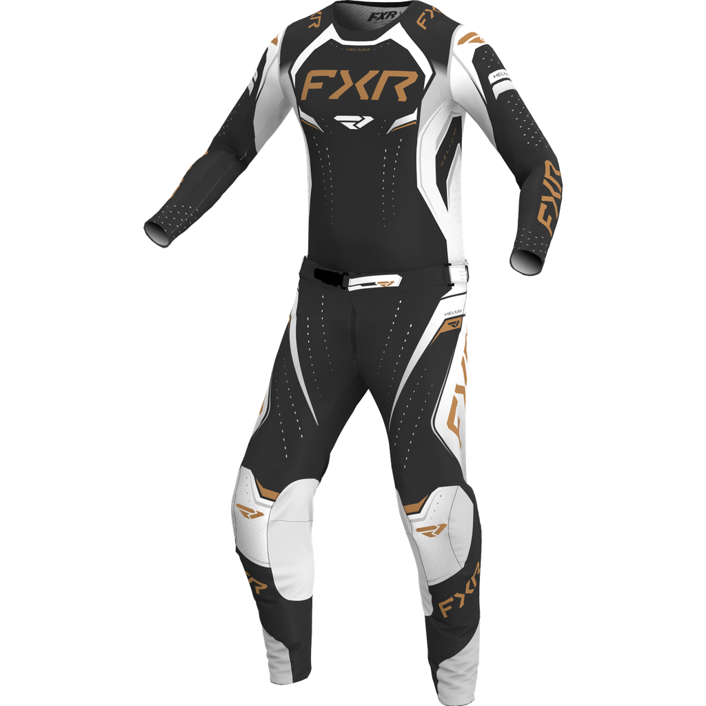 חליפת רכיבה לילדים FXR HELIUM EDGE V26 שחור\לבן\זהב FXR RACING