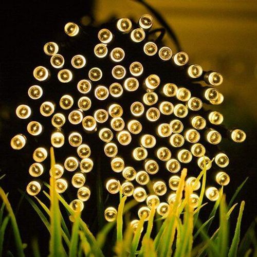 גרילנדה סולארית 1000 לד 100 מ' + שלט אלחוטי ו-USB | לבן חם