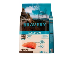 bravery salmon puppy - ברייברי סלמון לגורים M\L 12 ק"ג