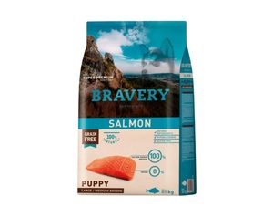 bravery salmon puppy - ברייברי סלמון לגורים M\L 4 ק"ג