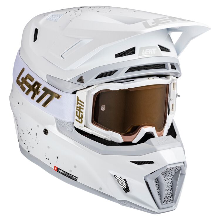 קסדת ליט 8.5 לבן כולל משקפי אבק מתנה - LEATT MOTO 8.5 V27
