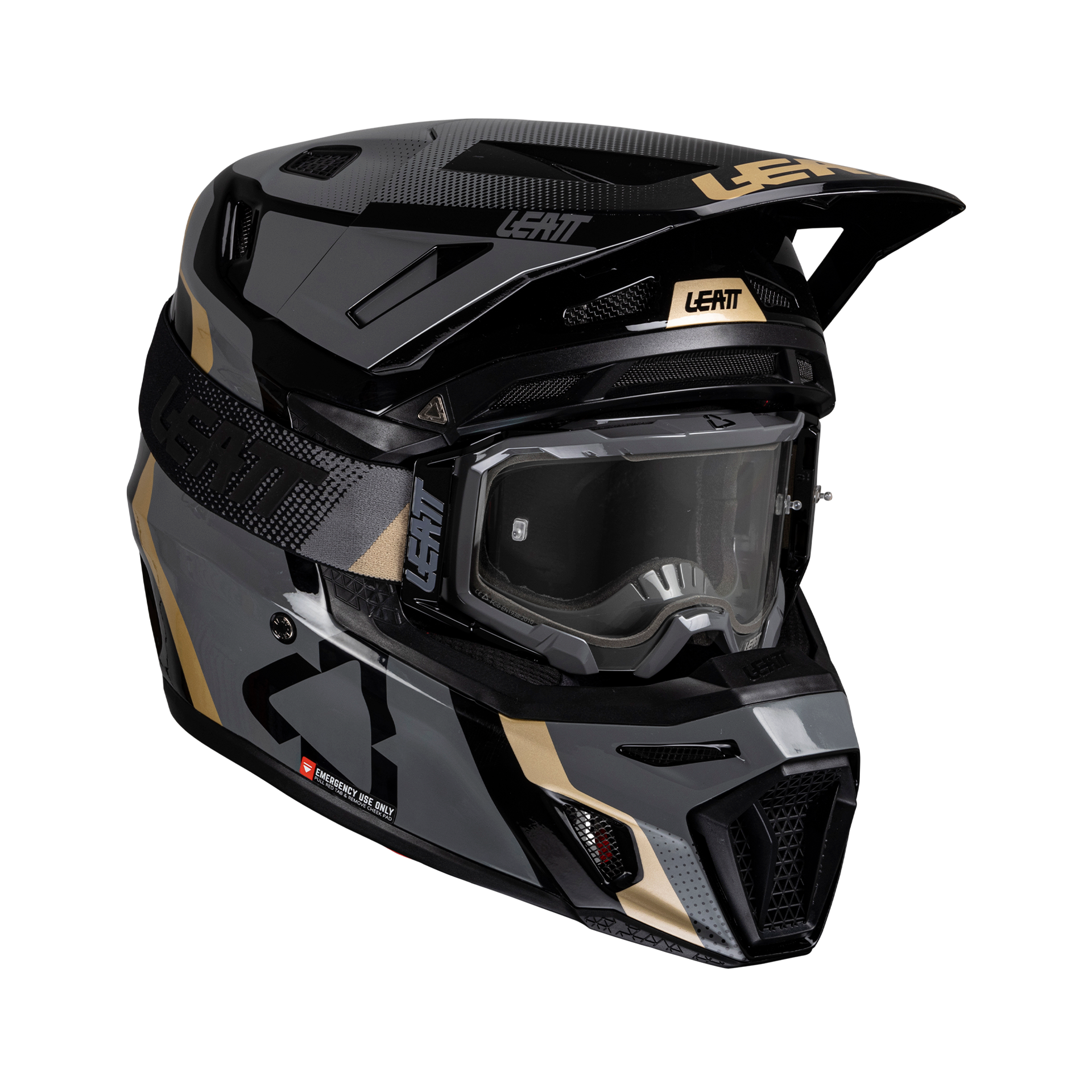 קסדת ליט 8.5 שחור כולל משקפי אבק מתנה - LEATT MOTO 8.5 V27