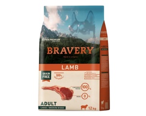 bravery lamb - ברייברי כבש ללא דגנים 12 ק"ג