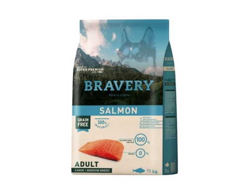 bravery salmon - ברייברי סלמון ללא דגנים 4 ק