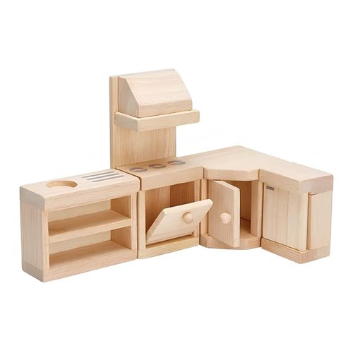 חדר מטבח קלאסי עץ טבעי לבית בובות - PLAN TOYS