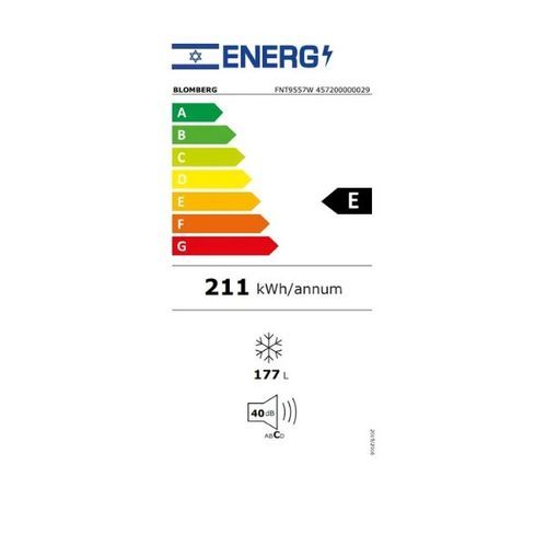 מקפיא 5 תאים 177 ליטר Blomberg FNT9557W *שבת בלומברג