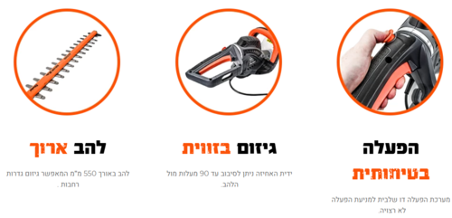 גוזם גדר חיה חשמלי 1,600 סל