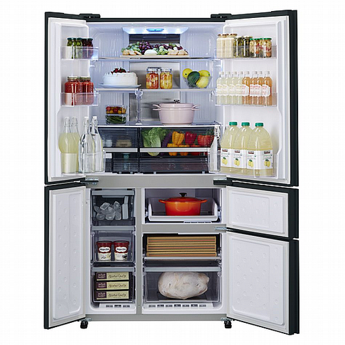 מקרר 5 דלתות 668 ליטר נטו Sharp SJ-FS920-BK - גימור זכוכית שחורה **מתצוגה**