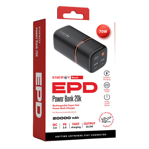 סוללת גיבוי  ENERGY E20K PD 70W טעינה מהירה במיוחד 
