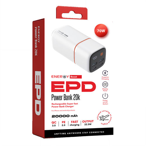 סוללת גיבוי  ENERGY E20K PD 70W טעינה מהירה במיוחד 