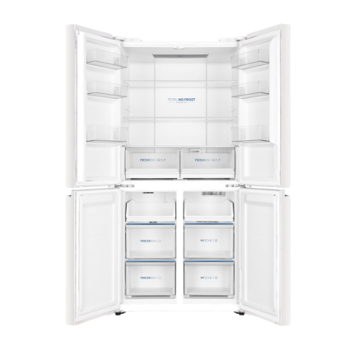 מקרר 4 דלתות - 463 ליטר כולל התקן שבת Haier האייר HRF4560F זכוכית לבנה אחריות ע