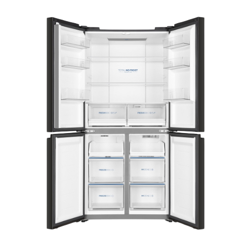 מקרר 4 דלתות - 463 ליטר כולל התקן שבת Haier האייר HRF-4560F זכוכית שחורה אחריות ע