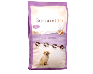 SUMMIT 10 סאמיט 10 עוף ואורז סניור לכלב מבוגר 15 ק"ג