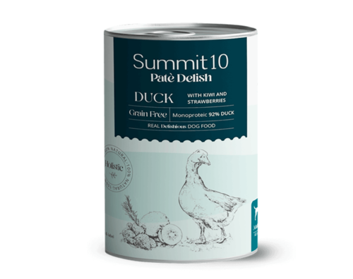 SUMMIT 10 שימור סאמיט 10 לכלב ברווז עם קיווי ותות 400 גרם