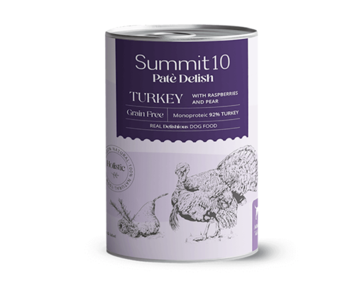 SUMMIT 10 שימור סאמיט 10 לכלב הודו עם פטל ואגס 400 גרם