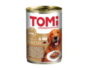 TOMI שימורים לכלב בטעם 3 סוגי עופות ברוטב 400 גרם
