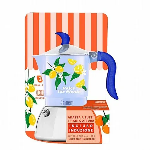 מקינטה אינדוקציה Bialetti Fiammetta 2 כוסות Lemons עם אריזה מקורית Mercato Della Frutta