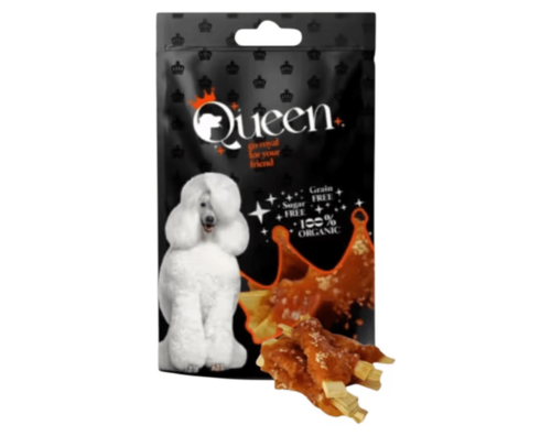 Queen חטיף קווין בטעם עוף ופצפוצי דגים עם שומשום 80 גרם