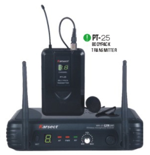מיקרופון אלחוטי מדונה 8 תדרים KRSECT WR-25/PT25/HT-9A UHF