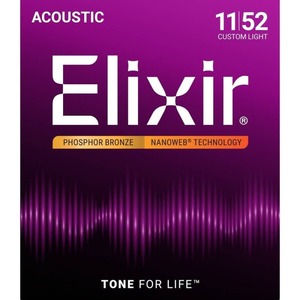 סט מיתרים לאקוסטית ELIXIR NANO Phosphor Bronze 16027 11-52