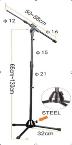 סטנד למיקרופון עם בום גובה Moratti MIS54 65-130cm