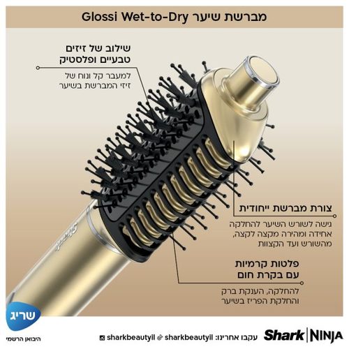 מעצב מייבש ומחליק שיער באוויר חם Glam