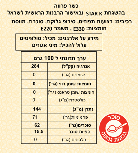 רצועות תפוז מסוכרות 5 ק