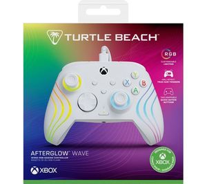  בקר חוטי לגיימינג Turtle Beach Afterglow Wave תאורת RGB – תואם Xbox ו‑PC לבן הכירו את שלט Afterglow Wave מבית Turtle Beach – שלט גיימינג חוטי עם טריגרים מתכווננים בטכנולוגיית Hall Effect, כפתורי פעולה ניתנים למיפוי, שליטה על שמע המשחק והצ’אט, תאורת RGB ח
