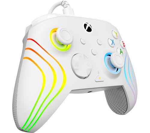  בקר חוטי לגיימינג Turtle Beach Afterglow Wave תאורת RGB – תואם Xbox ו‑PC לבן הכירו את שלט Afterglow Wave מבית Turtle Beach – שלט גיימינג חוטי עם טריגרים מתכווננים בטכנולוגיית Hall Effect, כפתורי פעולה ניתנים למיפוי, שליטה על שמע המשחק והצ’אט, תאורת RGB ח