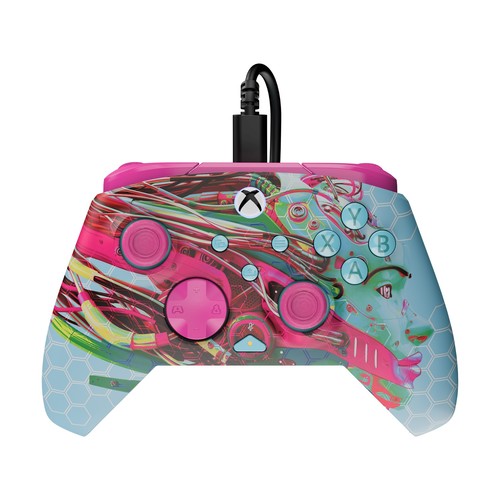Turtle Beach בקר גיימינג חוטי דגם PDP Rematch™ Glow Advanced Wired בצבע תכלת/ורוד מבית Turtle Beach
