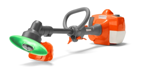 חרמש ילדים Husqvarna Toy Trimmer עם אפקט תאורת LED ירוקה, צלילי עבודה מציאותיים וראש מסתובב המדמה חרמש אמיתי של הוסקוורנה