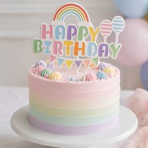 טופר פסטל HAPPY BIRTHDAY