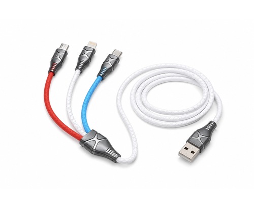 כבל טעינה מהירה מטען 3 ב-1 3.1A / C530 3-in-1 Fast Charging Cable 