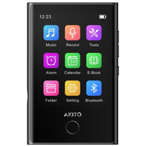 נגן אקיטו MP3 משולב עם אוזניות בלוטוס Akito X-POD