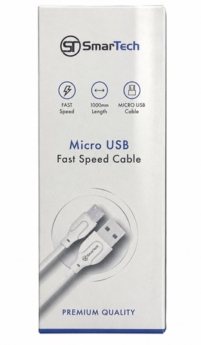 כבל מטען מהיר באורך 1 מטר / SmartTech Micro USB Fast Speed Cable 