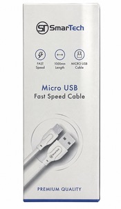 כבל מטען מהיר באורך 1 מטר / SmartTech Micro USB Fast Speed Cable 