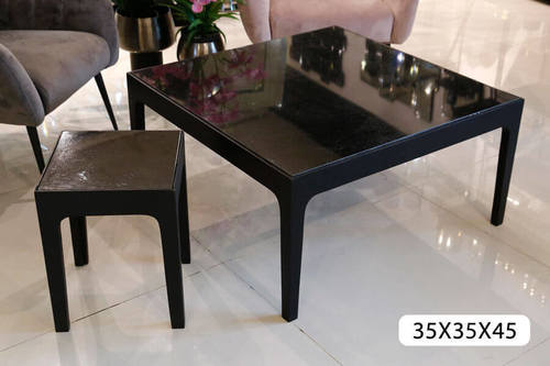 שולחן צד שיש ומתכת Valintine מרובע 35*35 ס