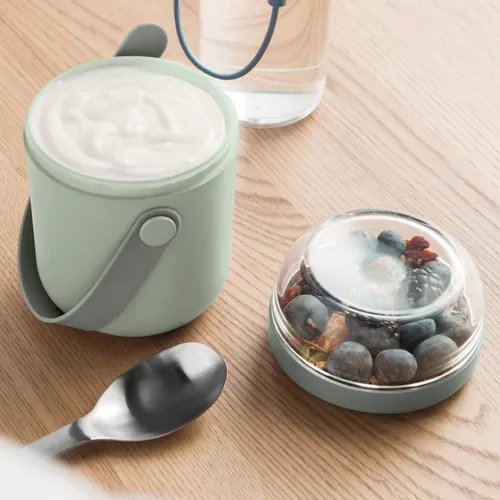 קופסת אוכל מחולקת 2 תאים ירקרק | BergHoff Leo Dual Lunch Pot