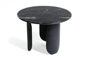 שולחן סלון שיש פיסולי MARBLE VALINTINO עגול 60 ס"מ – שחור 