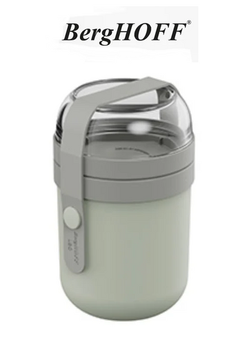 קופסת אוכל מחולקת 2 תאים ירקרק | BergHoff Leo Dual Lunch Pot