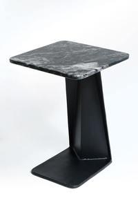 שולחן נשכן שיש יוקרתי BRASS+MARBLE VALINTINO – שחור מט