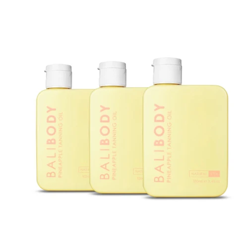 שמן שיזוף אננס Triple Tanning Oil של Bali Body להעצמת השיזוף ולהענקת זוהר לעור הגוף