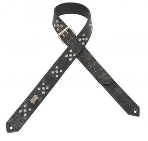 רצועה לגיטרה מעור אבזמים אפורה PM28DR-BLK