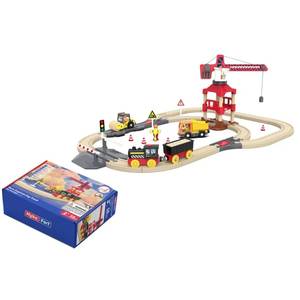 ערכת רכבת עץ חשמלית 58 חלקים - מהנדסי כבישים