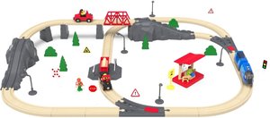 ערכת רכבת עץ חשמלית 76 חלקים 
