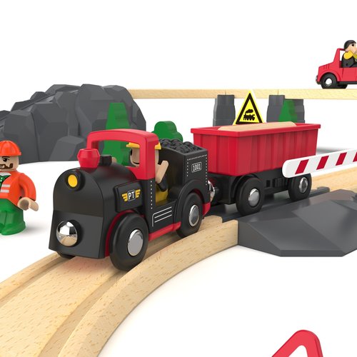 ערכת רכבת עץ חשמלית 76 חלקים 