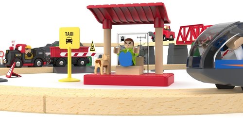 ערכת רכבת עץ חשמלית 76 חלקים 